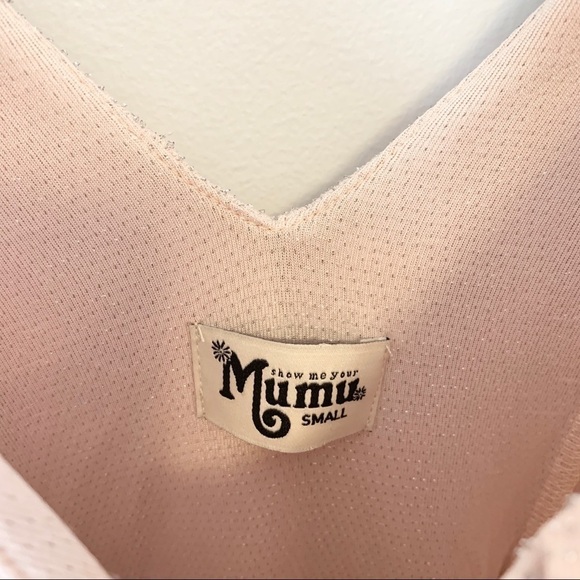 Show Me Your MuMu Daphne pink sparkle ruffle mini dress small - Picture 7 of 7